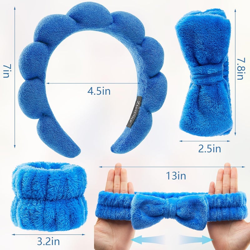 Ztomine Store Headbands for Women - Spa Headband and Wristband Set - Headband for Washing Face,Facial Mask,Makeup and Skin Care,Gifts for Women and Teen Girl Gifts Trendy Stuff - Image 2